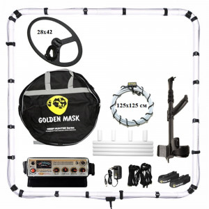 Глубинный импульсный металлоискатель Golden Mask Deep Hunter pro AE (комплект с рамкой 125х125 см, катушкой 28х42 см, штангой)