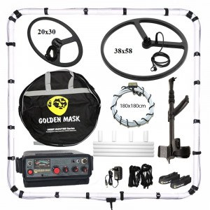 Глубинный импульсный металлоискатель Golden Mask Deep Hunter PRO7 (комплект PRO с рамкой 180х180 см, катушками 38х58 см, 20х30 см и штангой)