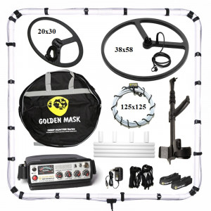 Глубинный импульсный металлоискатель Golden Mask Deep Hunter PRO5st (комплект PRO с рамкой 125х125 см, катушками 38х58 см и 20х30 см и штангой)